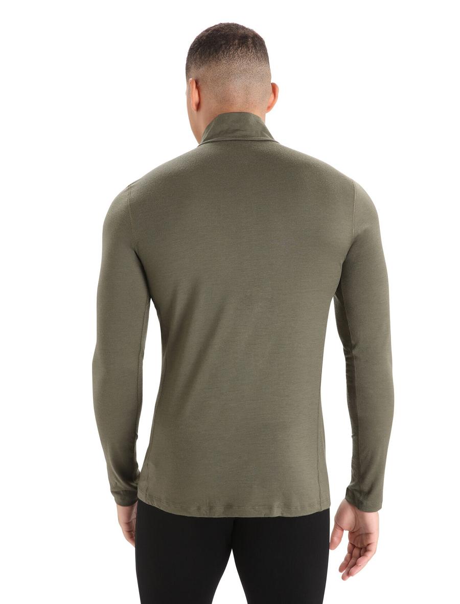 Loden Icebreaker Merino 200 Oasis Long Sleeve Half Zip Thermal Top Men's Base Layers | AU 1358PJJQ